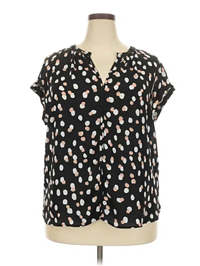 Pre-owned Philosophy Republic Clothing Short Sleeve Blouse In Black