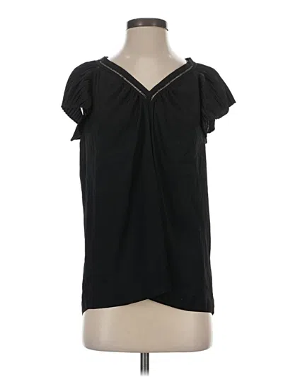 Pre-owned Philosophy Republic Clothing Short Sleeve Blouse In Black