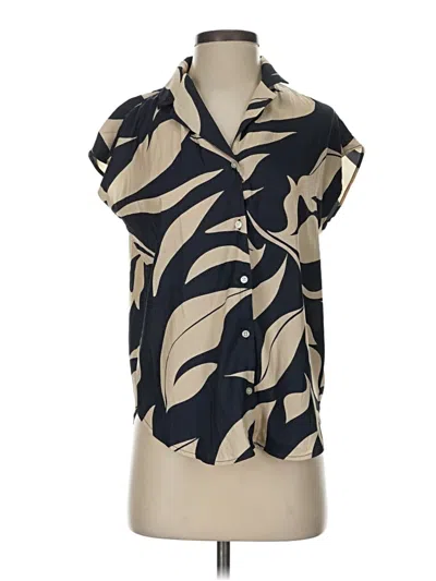 Pre-owned Philosophy Republic Clothing Short Sleeve Blouse In Black