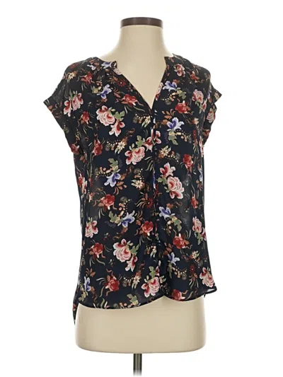 Pre-owned Philosophy Republic Clothing Short Sleeve Blouse In Black