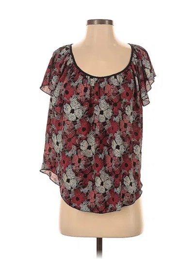 Pre-owned Philosophy Republic Clothing Short Sleeve Blouse In Burgundy
