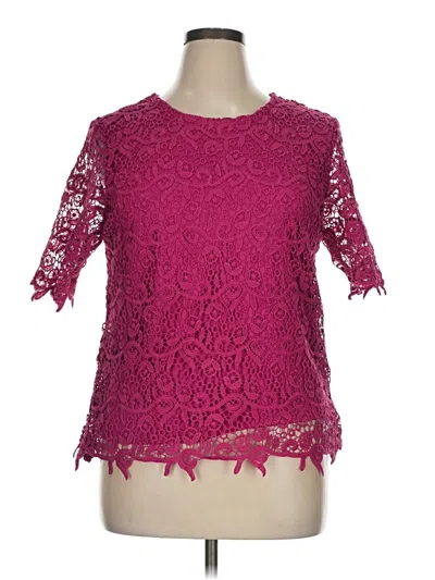 Pre-owned Philosophy Republic Clothing Short Sleeve Blouse In Burgundy