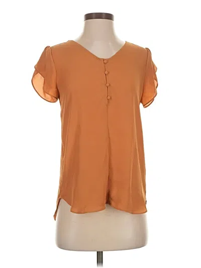 Pre-owned Philosophy Republic Clothing Short Sleeve Blouse In Orange