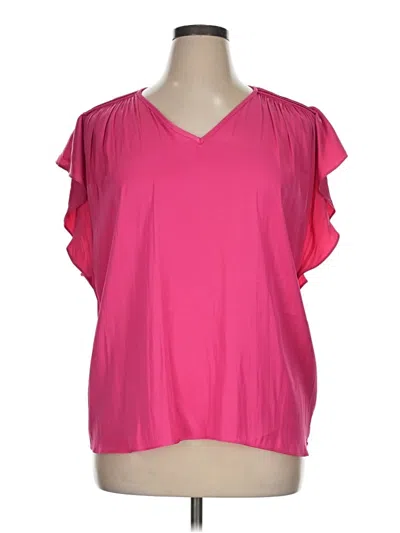 Philosophy Republic Clothing Short Sleeve Blouse In Pink