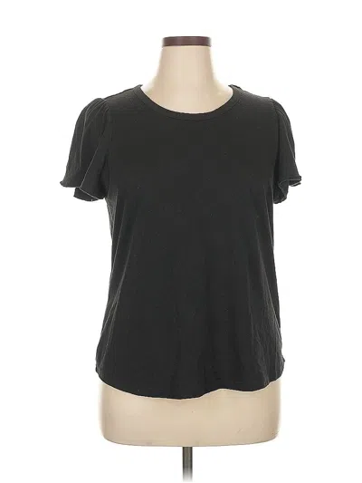 Pre-owned Philosophy Republic Clothing Short Sleeve Top Black Keyhole Neckline Tops