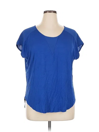 Pre-owned Philosophy Republic Clothing Short Sleeve Top Blue Scoop Neck Tops