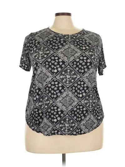 Pre-owned Philosophy Republic Clothing Short Sleeve Top Gray Print Pattern Crew Neck Tops