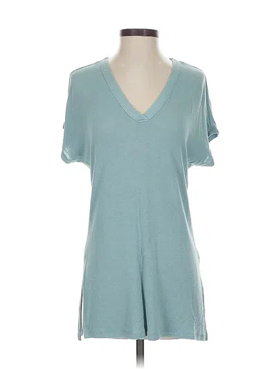Pre-owned Philosophy Republic Clothing Short Sleeve Top Teal V Neck Tops In Blue
