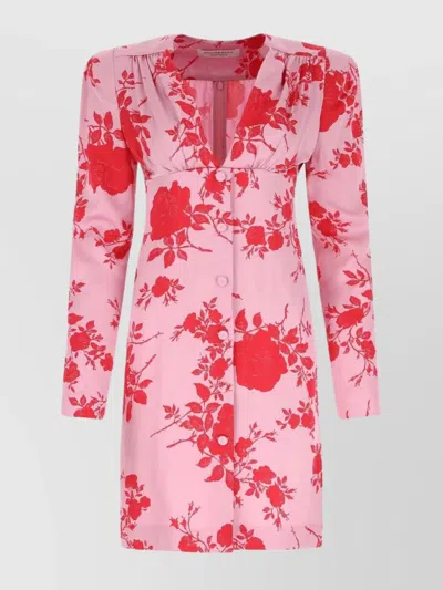 Philosophy Satin Mini Dress Floral Pattern In Pink