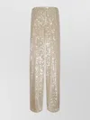 Philosophy Di Lorenzo Serafini Sequin Wide-leg Trousers Elastic Waistband In Neutrals