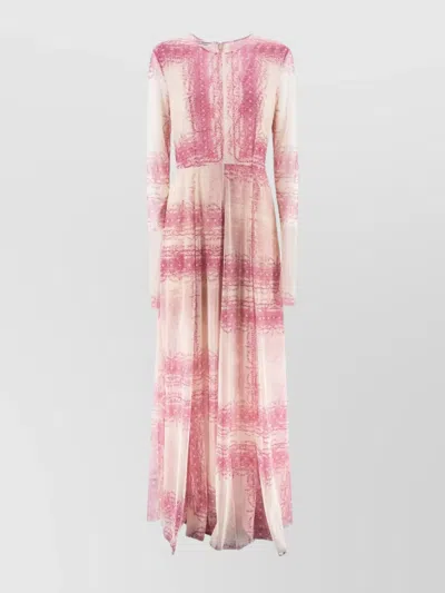 Philosophy Sheer Floral Print Tulle Maxi Dress In Pink