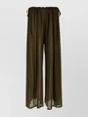 Shop Philosophy Sheer Wide Leg Trousers With Drawstring Detail