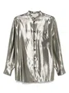 Philosophy Di Lorenzo Serafini Silver Shirt In Silk Laminated-effect