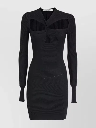 Philosophy Short Dress Featuring Cut-out Pattern In Black