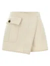 Philosophy Di Lorenzo Serafini Canvas Skort With Asymmetrical Button Detail