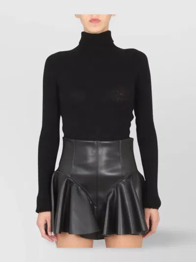 Philosophy Di Lorenzo Serafini Slim Fit Turtleneck Knitwear With Striped Pattern In Black
