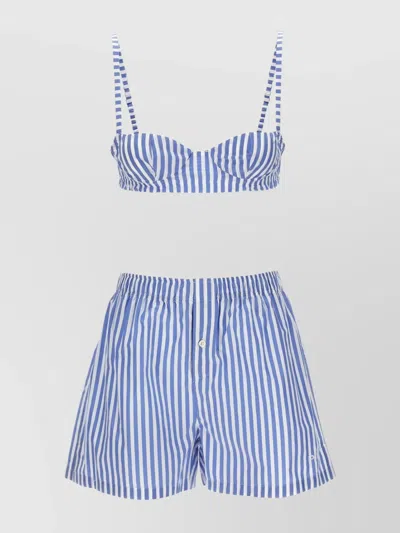 PHILOSOPHY DI LORENZO SERAFINI STRIPED BRA AND SHORT SET