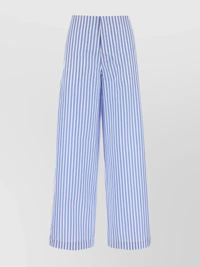 PHILOSOPHY DI LORENZO SERAFINI STRIPED EMBROIDERED HIGH WAIST WIDE-LEG PANT