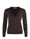 Philosophy Di Lorenzo Serafini Olive V-neck Long Sleeves Sweater