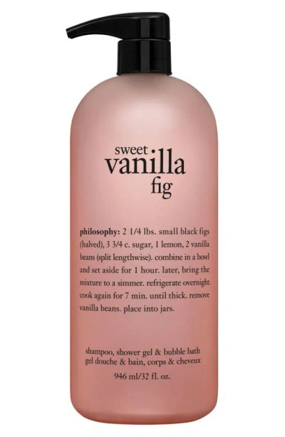 Philosophy Sweet Vanilla Fig Shampoo, Bath And Shower Gel In White