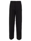 Philosophy Wide Leg Trousers With Cuffed Hem In Black