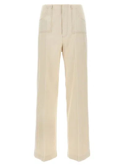 PHILOSOPHY DI LORENZO SERAFINI WHITE CANVAS PANTS