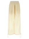 Philosophy Di Lorenzo Serafini Pleated Trousers With Elastic Waistband And Drawstring Hem In White