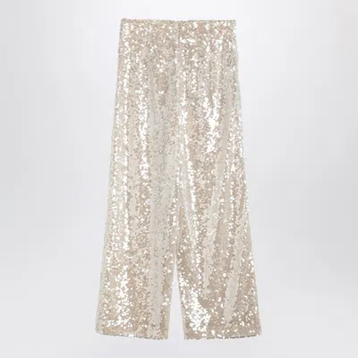 Philosophy Wide Ivory Pants With Sequins In White