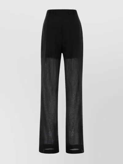 Philosophy Wide-leg Pant With Sheer Lower Panel In Neutral