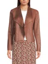 Philosophy Di Lorenzo Serafini Women's Open Front Faux Leather Jacket In Clove