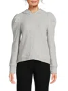 Philosophy Di Lorenzo Serafini Women's Puff Sleeve Waffle Knit Hoodie In Grey