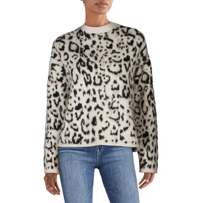 Philosophy Womens Animal Print Long Sleeve Crewneck Sweater In Multi