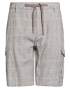 Philotinto Man Shorts & Bermuda Shorts Taupe Size 38 Linen, Cotton In Gray