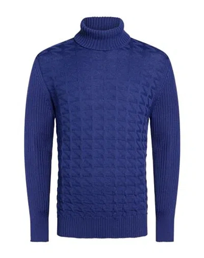 Philotinto Man Turtleneck Blue Size L Merino Wool, Acrylic