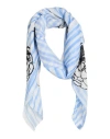 Phine Woman Scarf Azure Size - Cotton, Silk