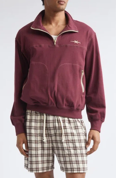 Phipps Bunkhouse Cotton Blend Quarter Zip Pullover In Brown