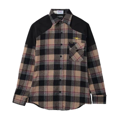 Phipps Deadstock Vintage Flannel Shirt With Nylon Applique Multi-color In Multicolor