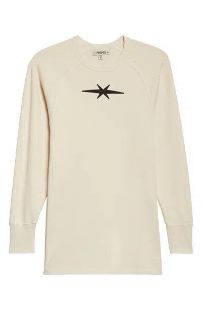 Phipps Logo Long Sleeve Waffle Knit T-shirt In White