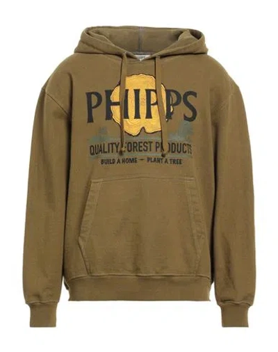 Phipps Man Sweatshirt Military Green Size L Cotton