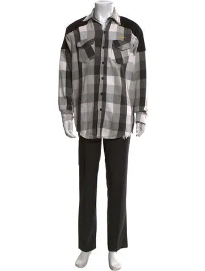 Pre-owned Phipps Plaid Print Long Sleeve Shirt In Grey