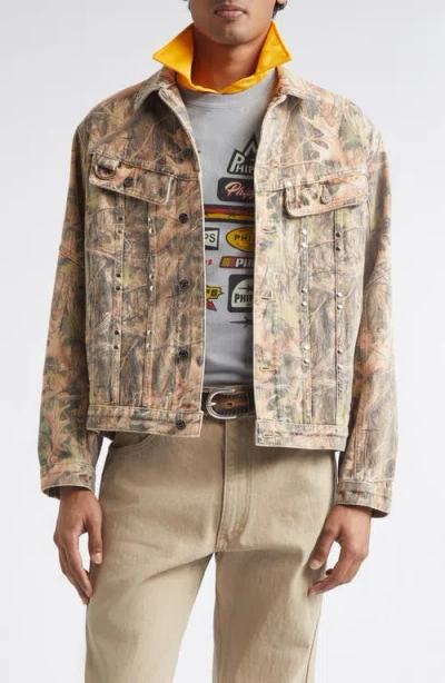 Phipps Standard Cotton Stud Jacket In Brown