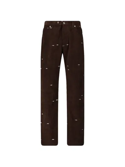 Phipps Star-embroidered Corduroy Trousers In Brown
