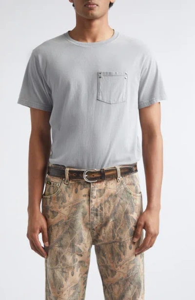 Phipps Stud Pocket Cotton T-shirt In Gray