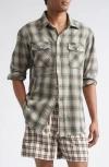 Phipps Workshop Plaid Flannel Button-up Shirt In Gray
