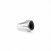 Phira London Men's Black / Silver Black Onyx Oval Mini Signet Ring In Multi