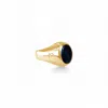 Phira London Men's Blue / Gold Blue Goldstone Mini Signet Ring Gold In Multi