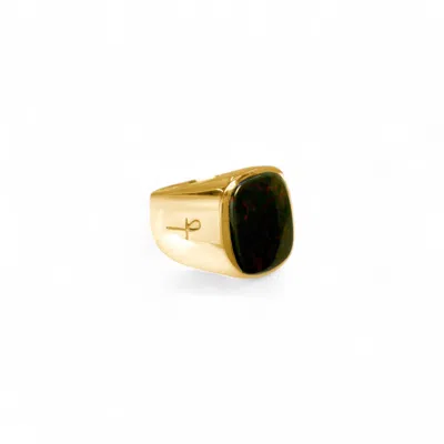 Phira London Men's Green / Red / Gold Green Bloodstone Signet Gold - S In Multi