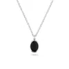 Phira London Men's Silver / Black Silver Black Onyx Oval Necklace In Multi
