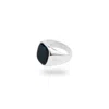 Phira London Men's Silver / Black Silver Black Onyx Square Signet Ring In Multi