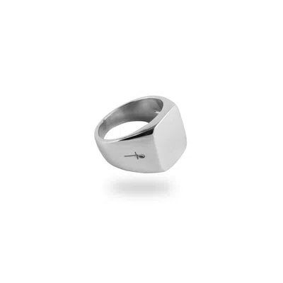 Phira London Men's Silver Cube Signet Ring